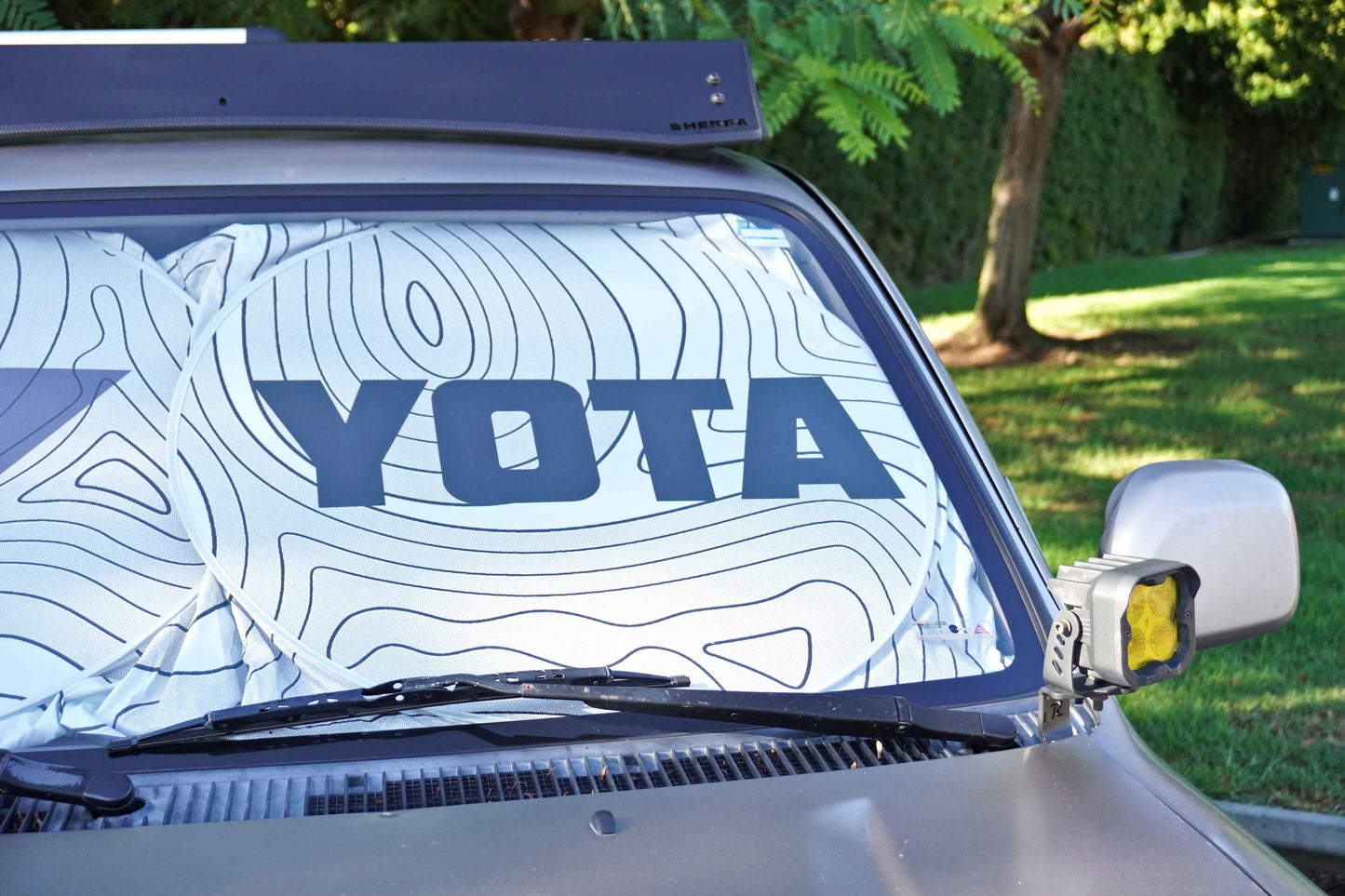 Topographic Map Windshield Sunshade for Toyota, TRD Stripes