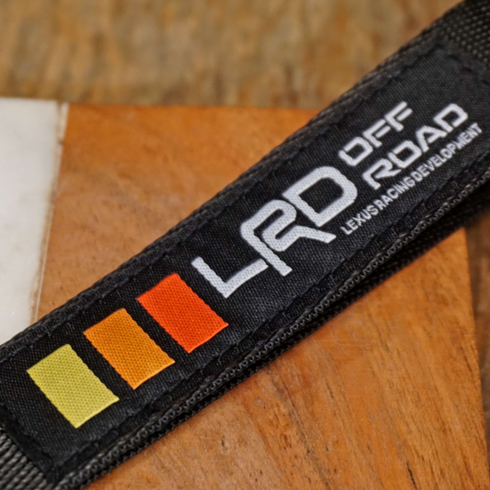 LRD Off Road Lexus Racing Development yellow orange red retro stripes lrd keychain lanyard wrist strap nylon black