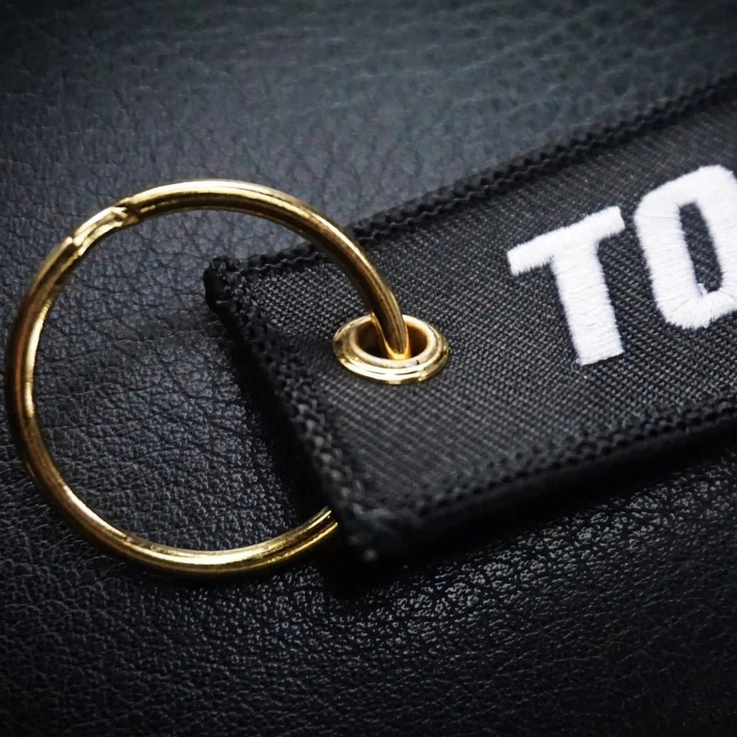 Porte-clés rétro Heritage Stripes pour Toyota, noir, brodé