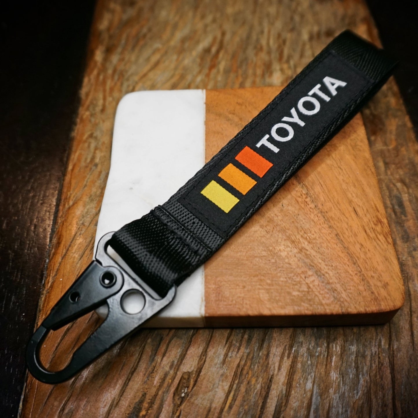 TRD Retro Stripes Keychain for Toyota, Metal Clip-On Accessory