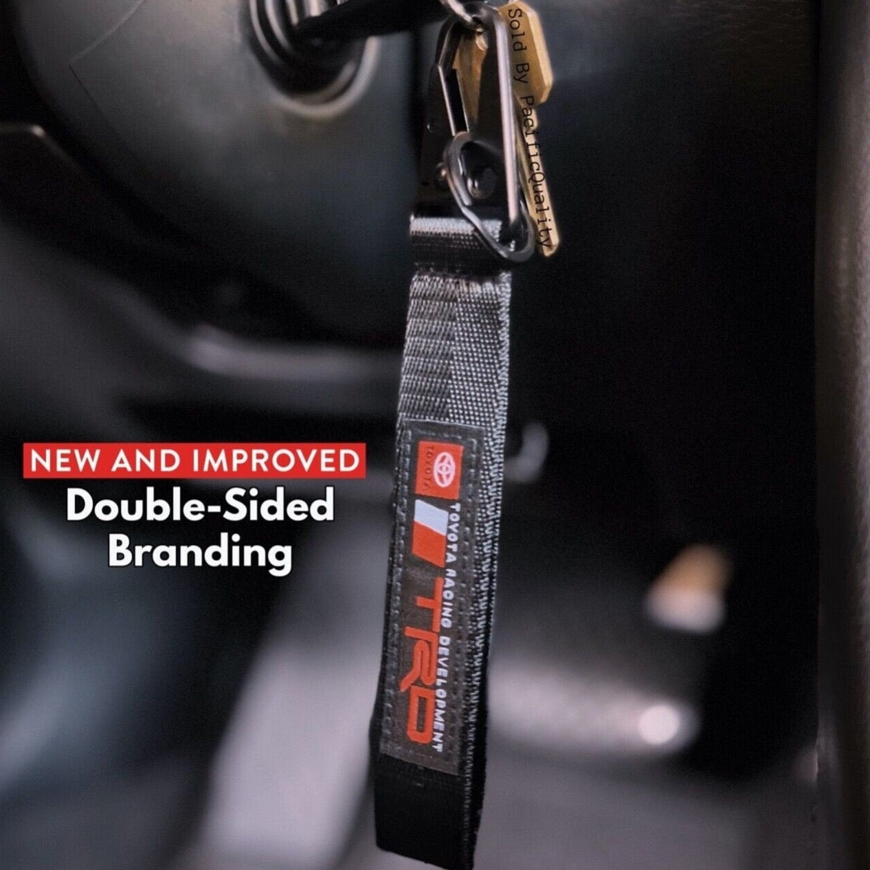 Porte-clés Toyota TRD noir (double face) à clipser en métal NOUVEL accessoire porte-clés